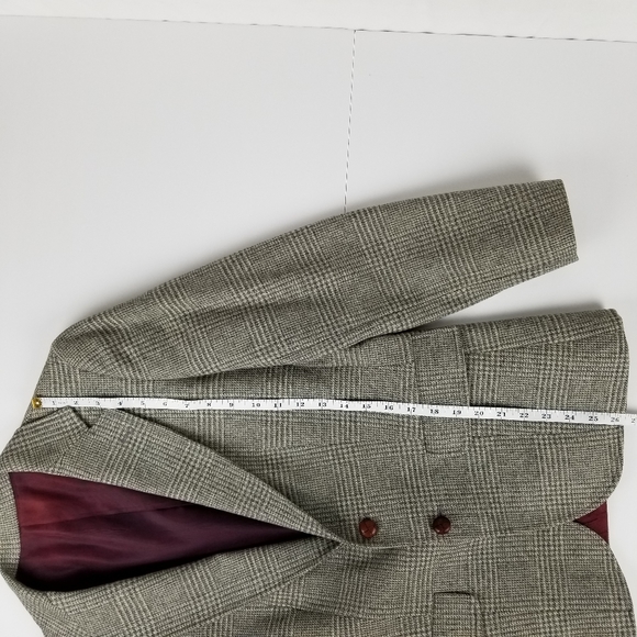Vintage gray plaid wool blazer size 12 - Picture 8 of 8